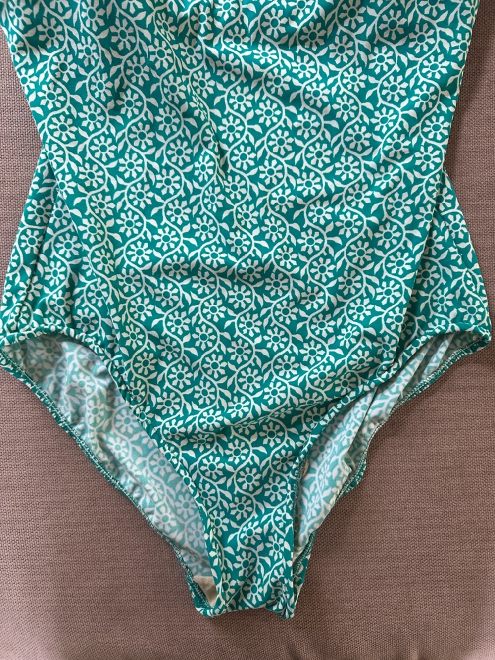 Teal Patterned One-Piece Swimsuit - Picture 2 of 8